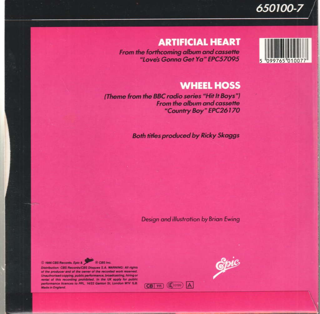 Ricky Skaggs - Artificial Heart - 7 Inch