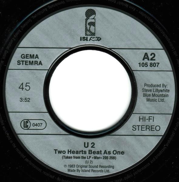 U2 - >40< (How Long) • Two Hearts Beat As One - 7 Inch
