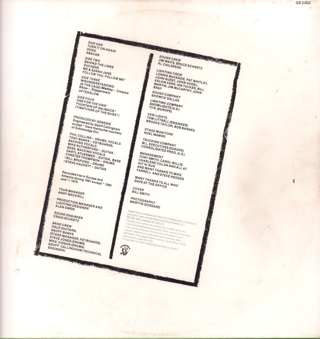 Genesis - Three Sides Live - Double Lp