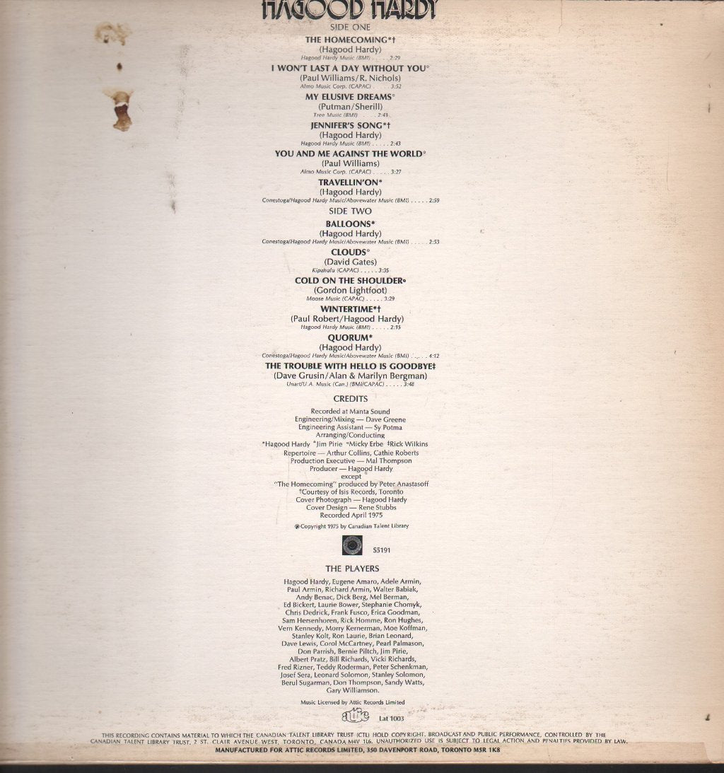 Hagood Hardy - Homecoming - Lp