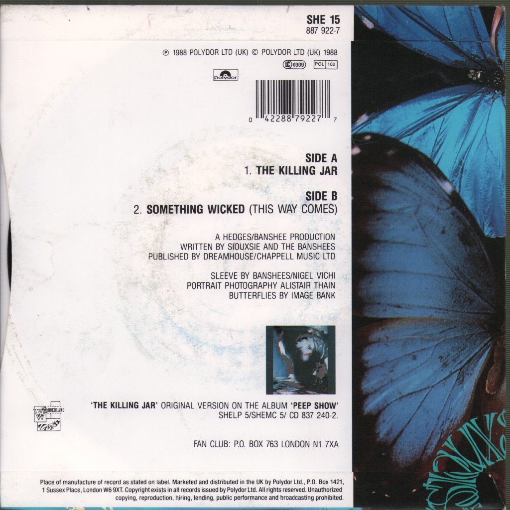 Siouxsie And The Banshees - Killing Jar - 7 Inch