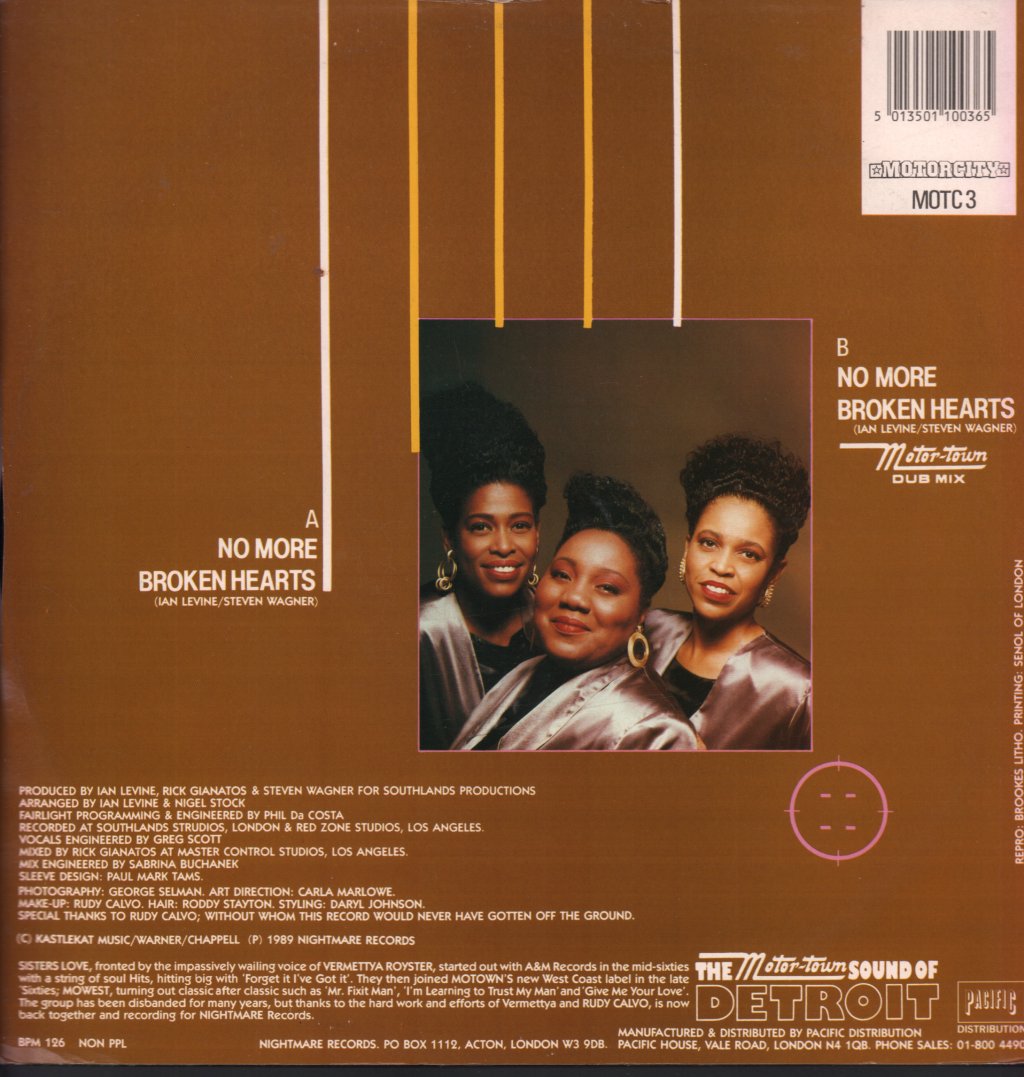 Sisters Love - No More Broken Hearts - 12 Inch