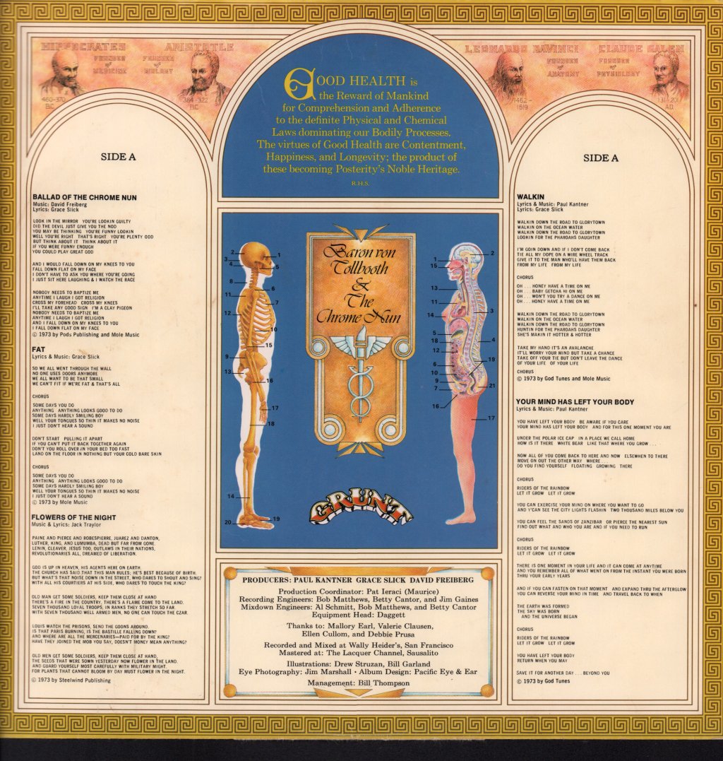 Paul Kantner, Grace Slick And David Freiberg - Baron Von Tollbooth and The Chrome Nun - Lp