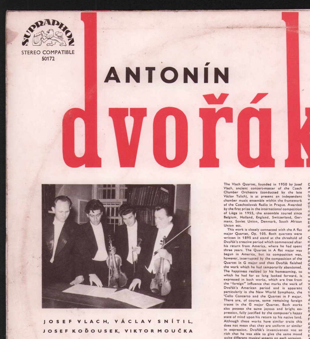 Vlach Quartet - Dvorak - String Quartet In G Major, Op. 106 - Lp