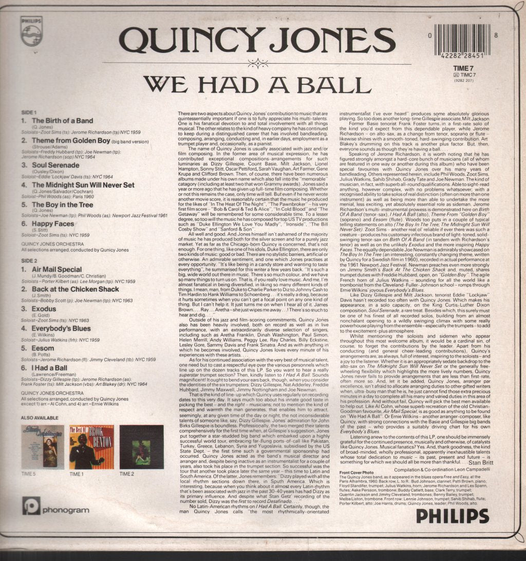 Quincy Jones Orchestra - We Had A Ball - Lp