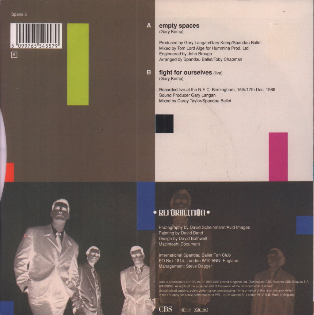 Spandau Ballet - Empty Spaces - 7 Inch