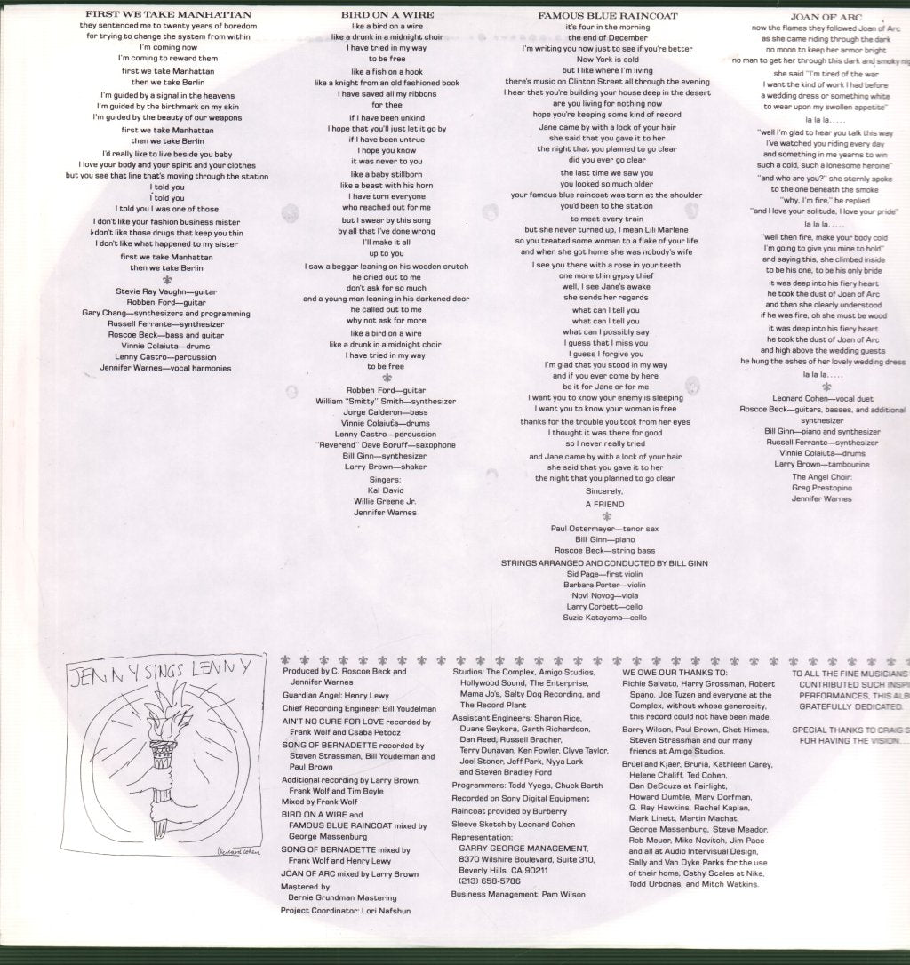Jennifer Warnes - Famous Blue Raincoat (The Songs Of Leonard Cohen) - Lp