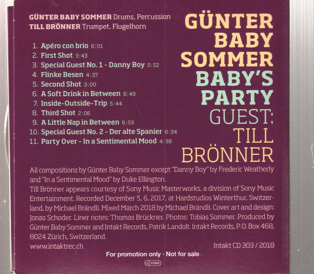 Günter Baby Sommer Guest Till Brönner - Baby's Party - Cd