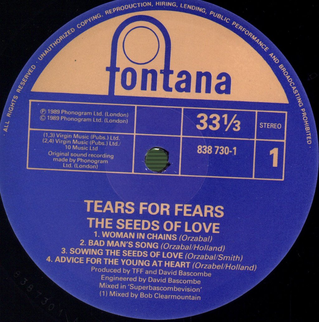 Tears For Fears - Seeds Of Love - Lp