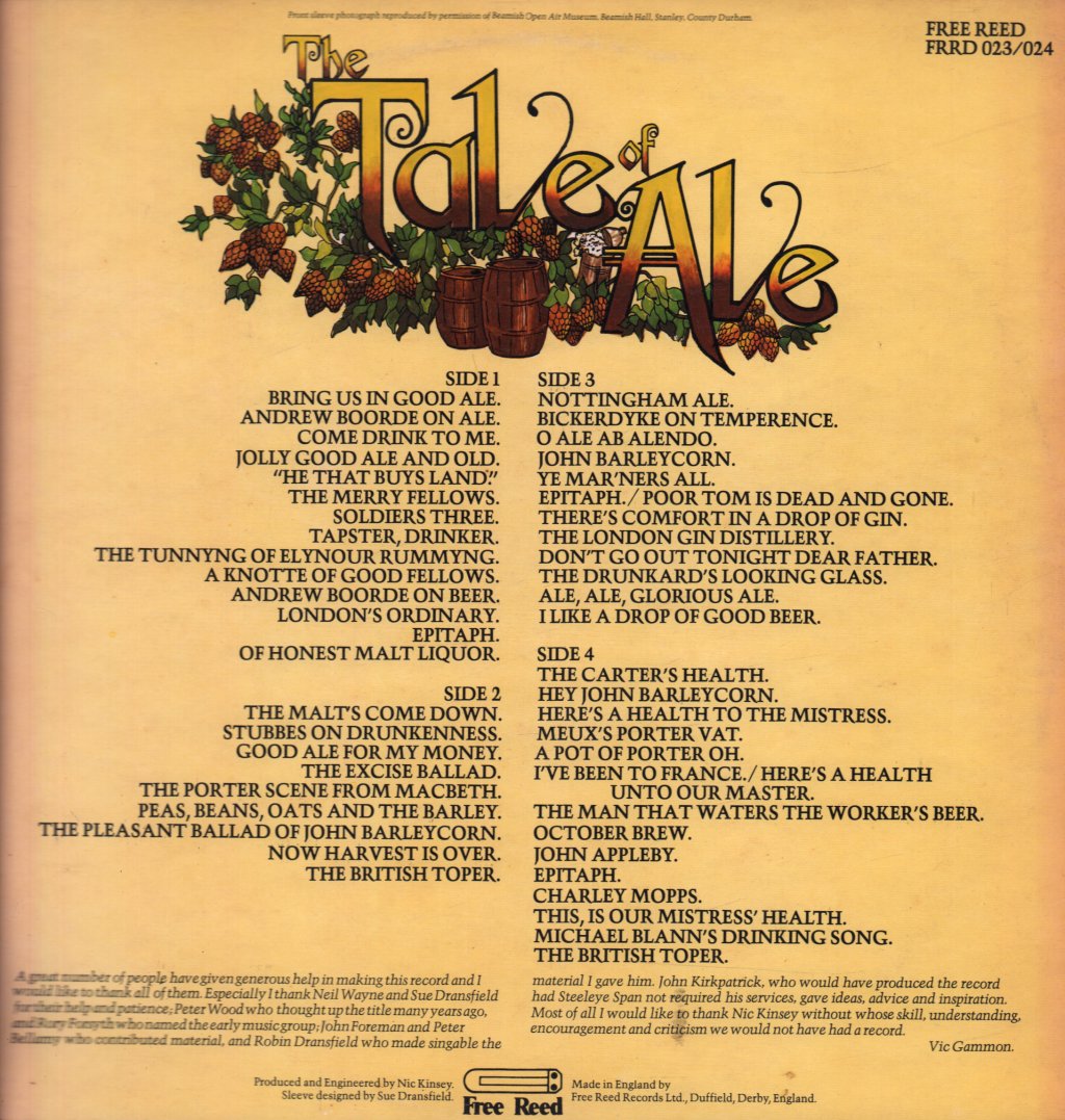 Various Artists - Tale Of Ale - Double Lp