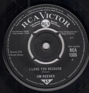 Jim Reeves - I Love You Because - 7 Inch