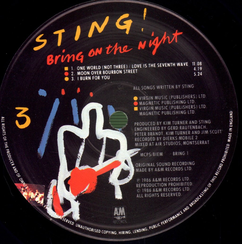 Sting - Bring On The Night - Double Lp