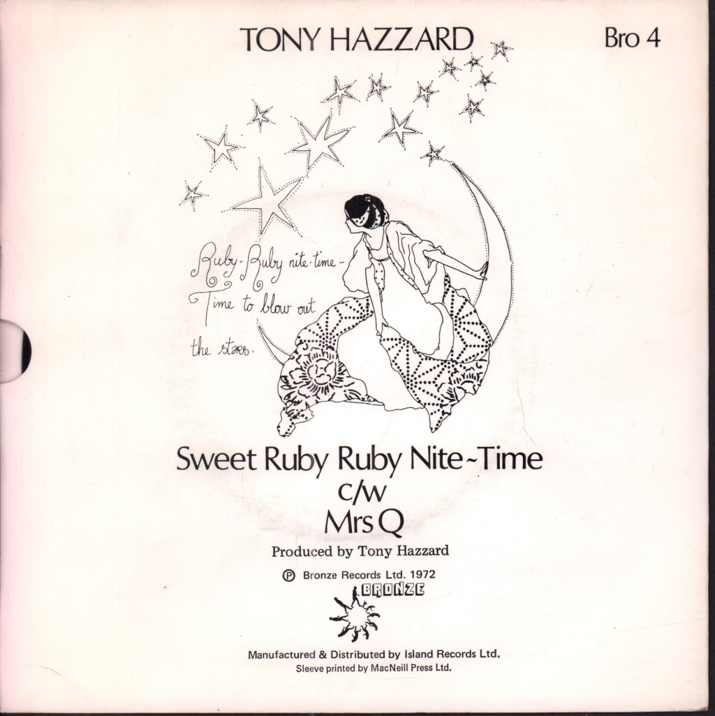 Tony Hazzard - Sweet Ruby Ruby Nite-Time - 7 Inch