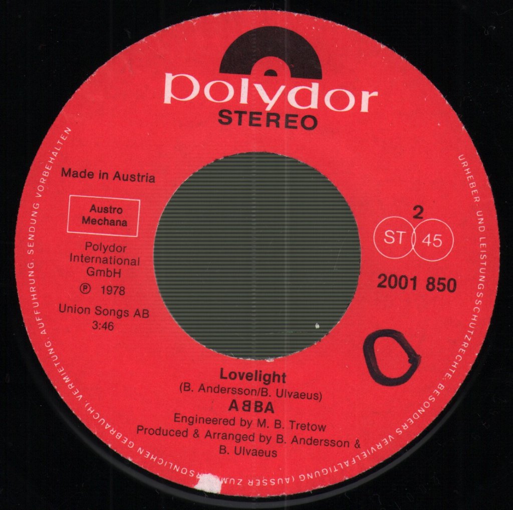 ABBA - Chiquitita c/w Lovelight - 7 Inch