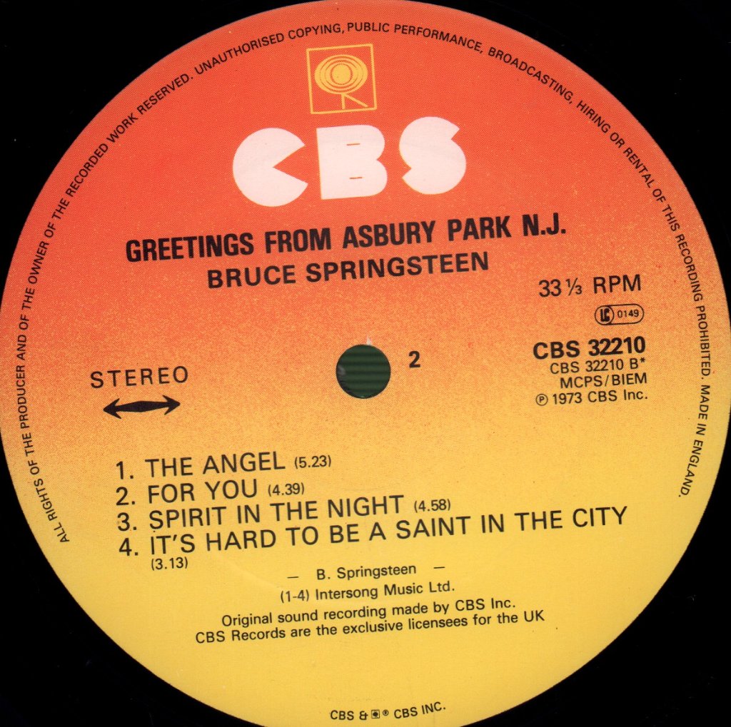 Bruce Springsteen - Greetings From Asbury Park N.J. - Lp