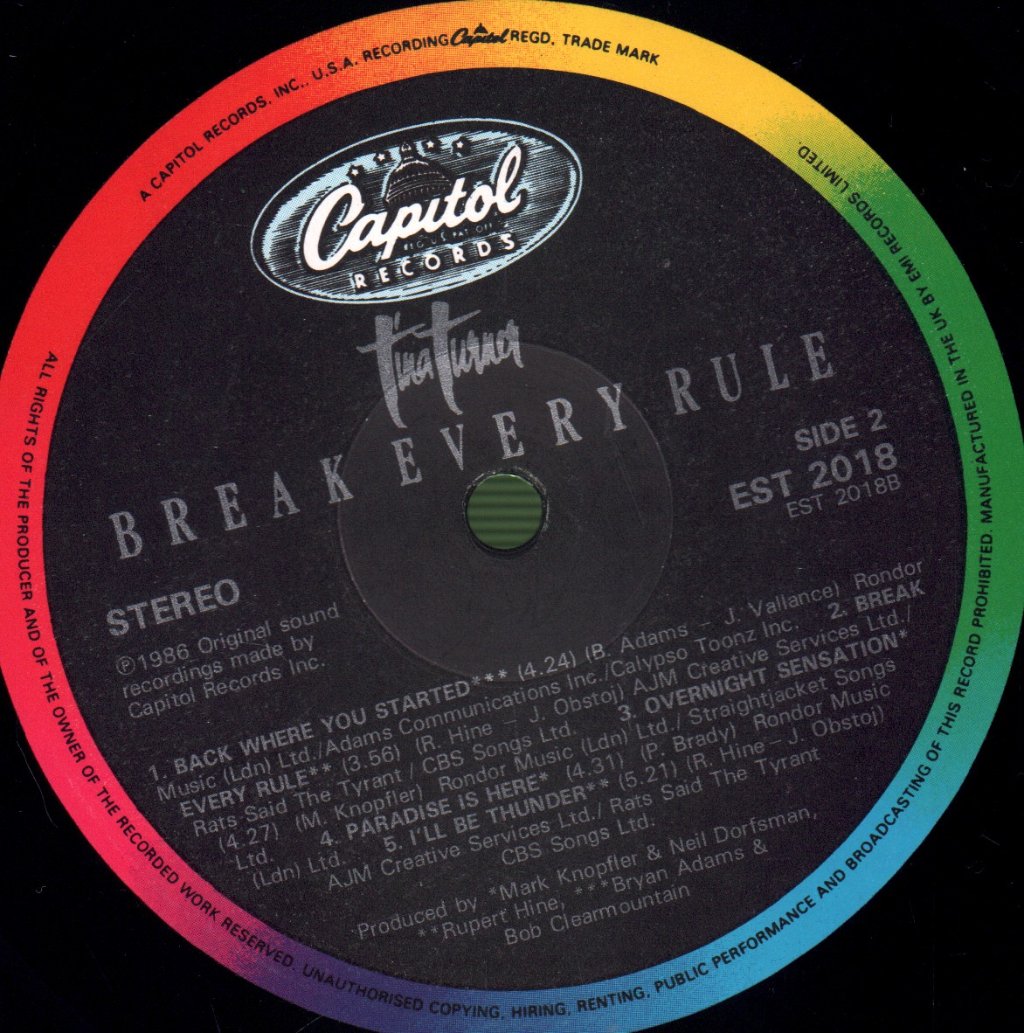 Tina Turner - Break Every Rule - Lp