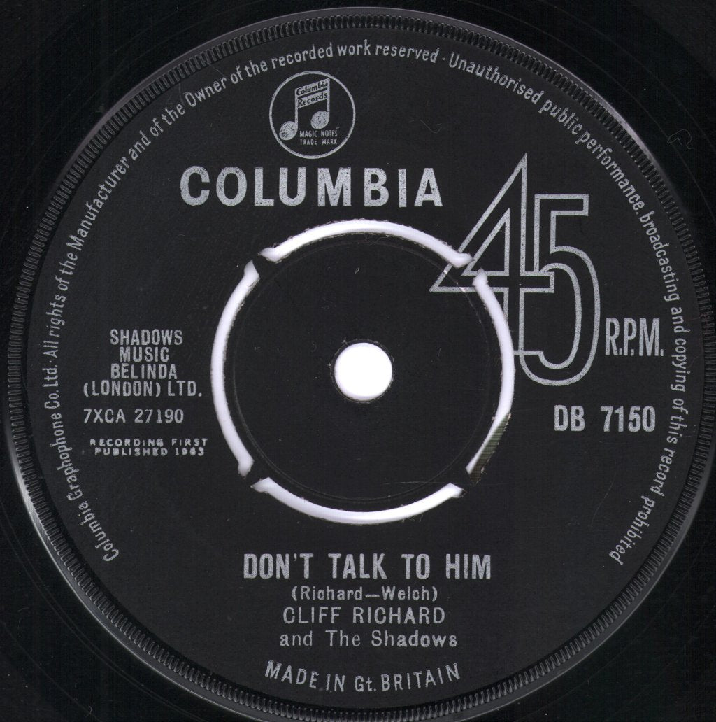 Cliff Richard And The Shadows - Don't Talk To Him - 7 Inch