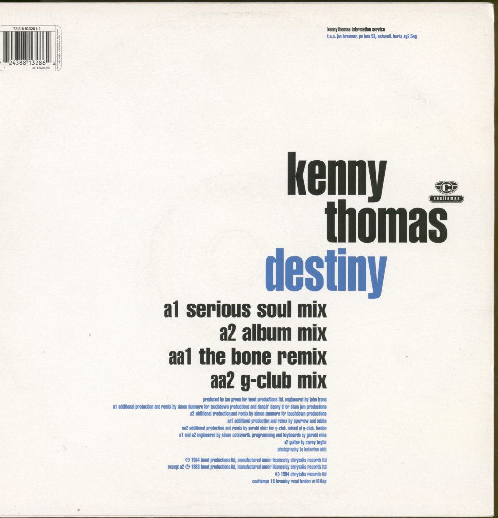 Kenny Thomas - Destiny - 12 Inch