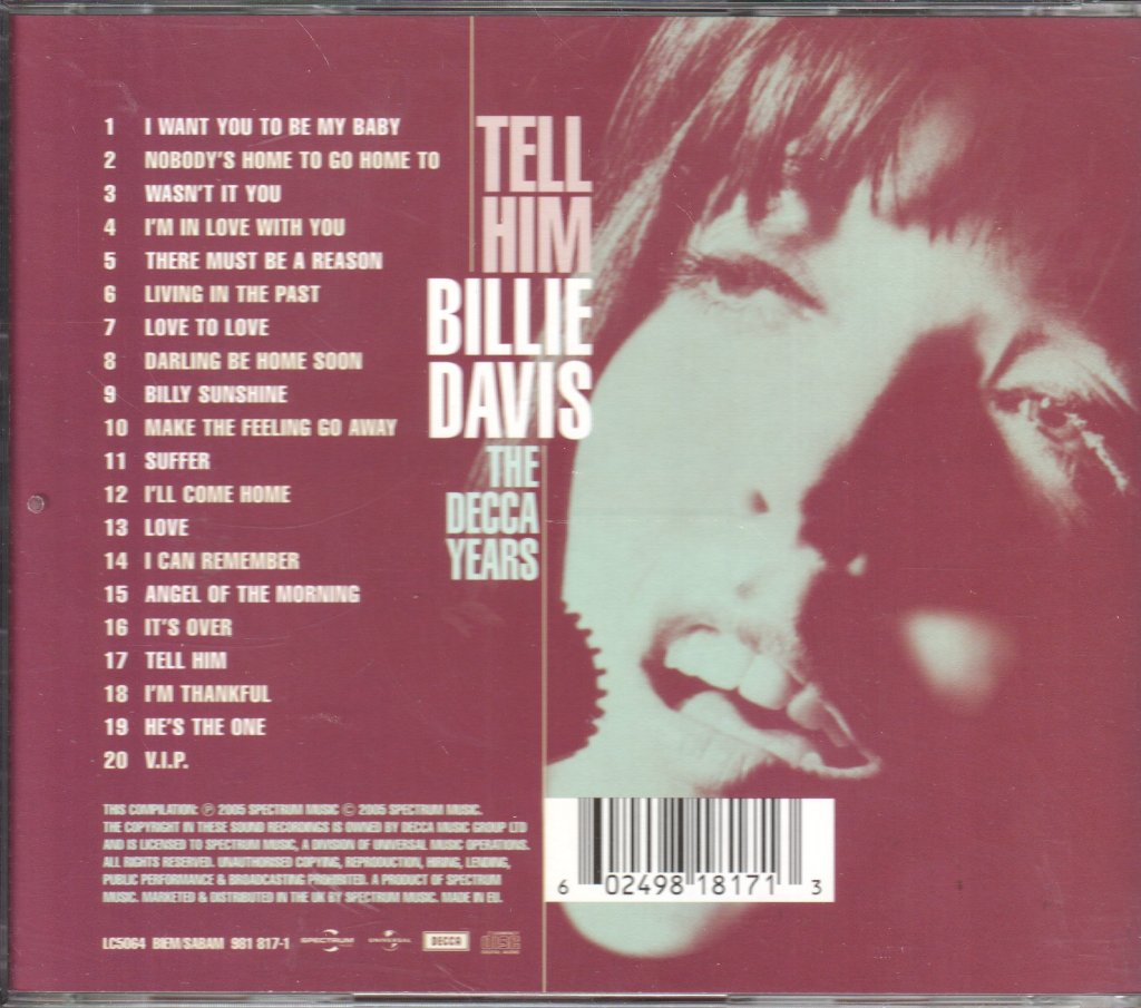 Billie Davis - Tell Him The Decca Years - Cd