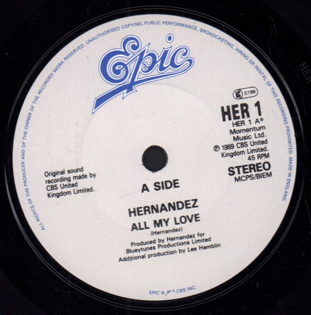 Wayne Hernandez - All My Love - 7 Inch
