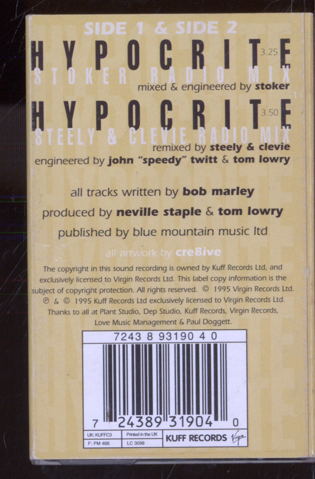 Specials Featuring Kendell And Sheena Staple - Hypocrite - Cassette