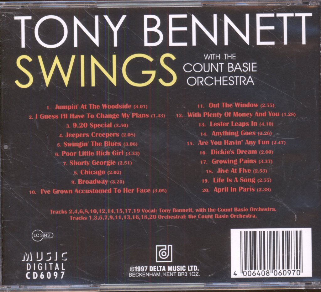 Tony Bennett, Count Basie Orchestra - Tony Bennett Swings With The Count Basie Orchestra - Cd
