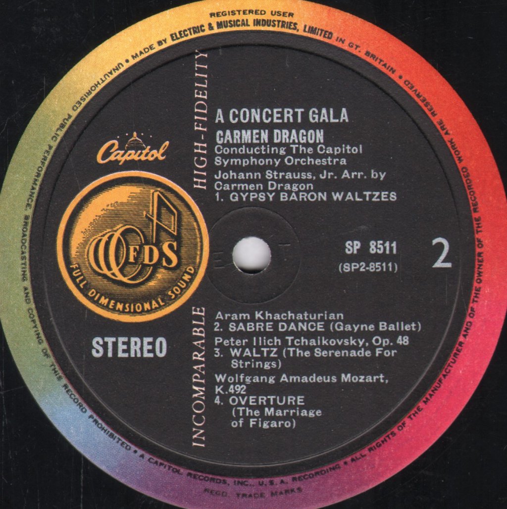 Carmen Dragon / Capitol Symphony Orchestra - Carmen Dragon Conducts A Concert Gala - Lp