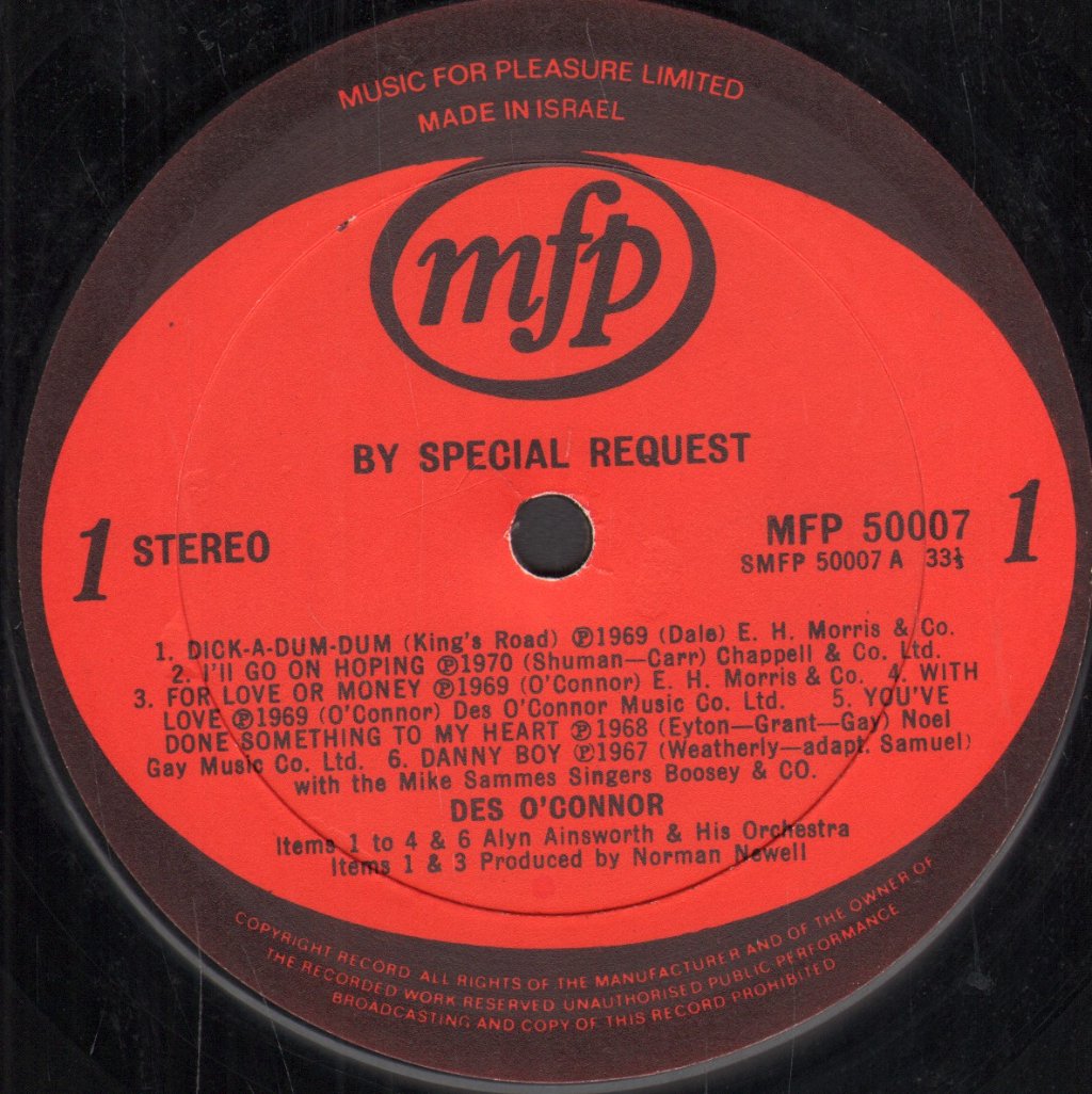 Des O'Connor - By Special Request - Lp