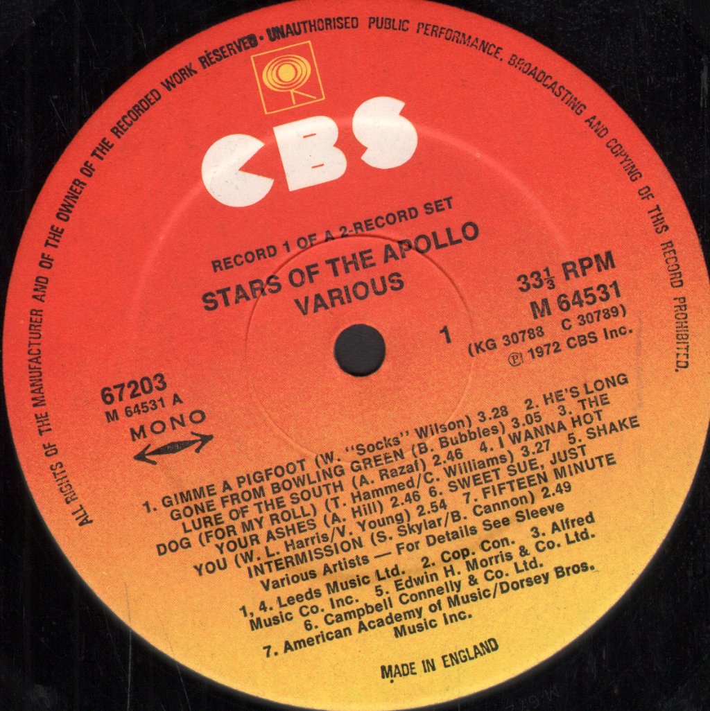 Various Artists - Stars Of The Apollo - Double Lp