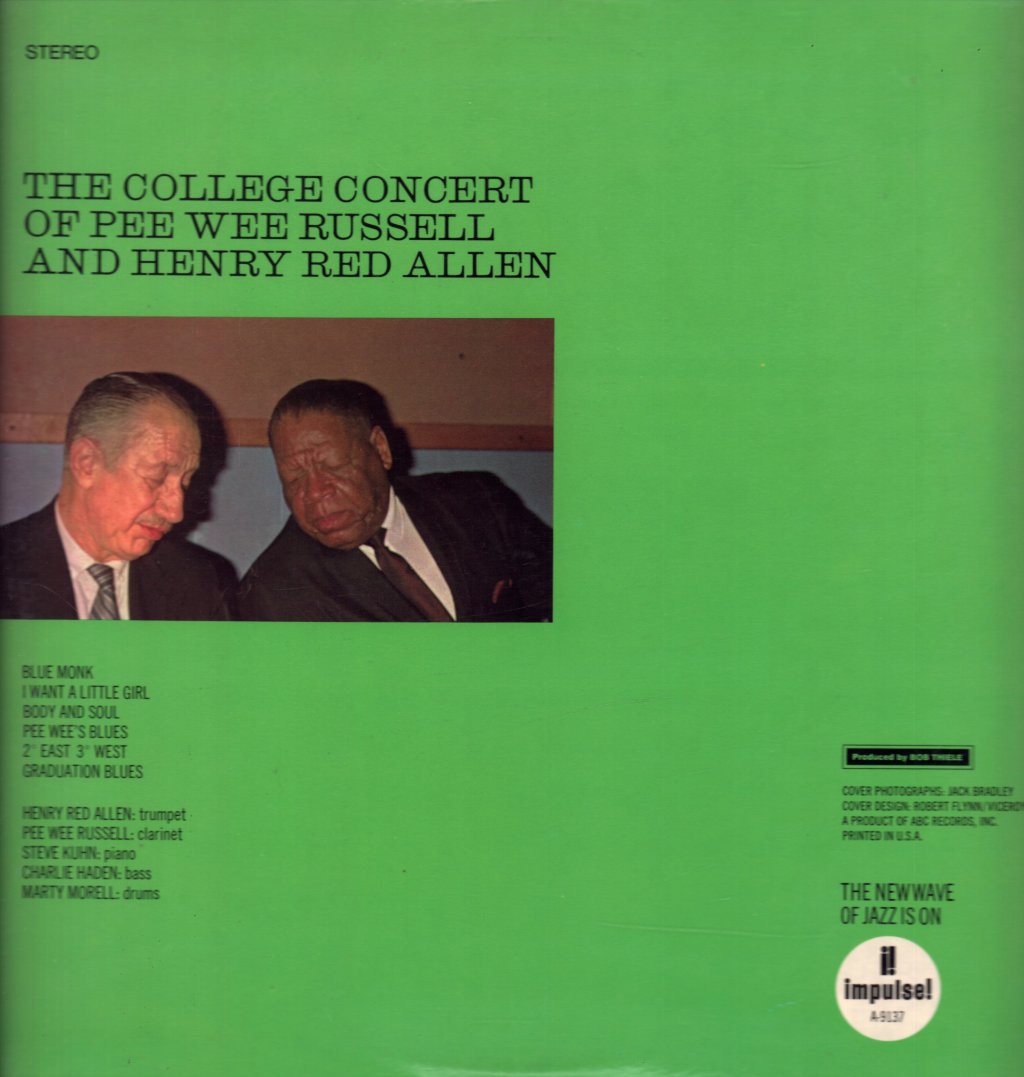 Pee Wee Russell And Henry Red Allen - College Concert Of - Lp