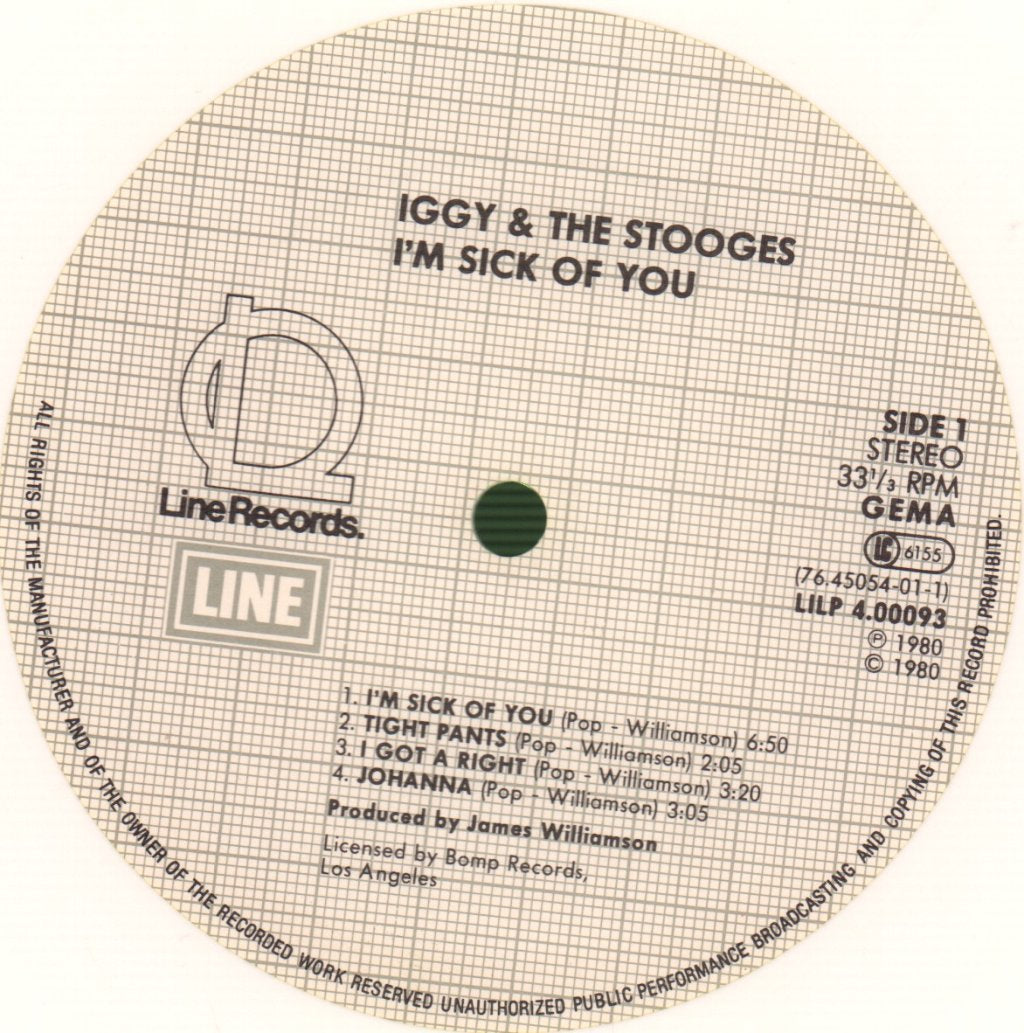 Iggy And The Stooges - I'm Sick Of You - Lp