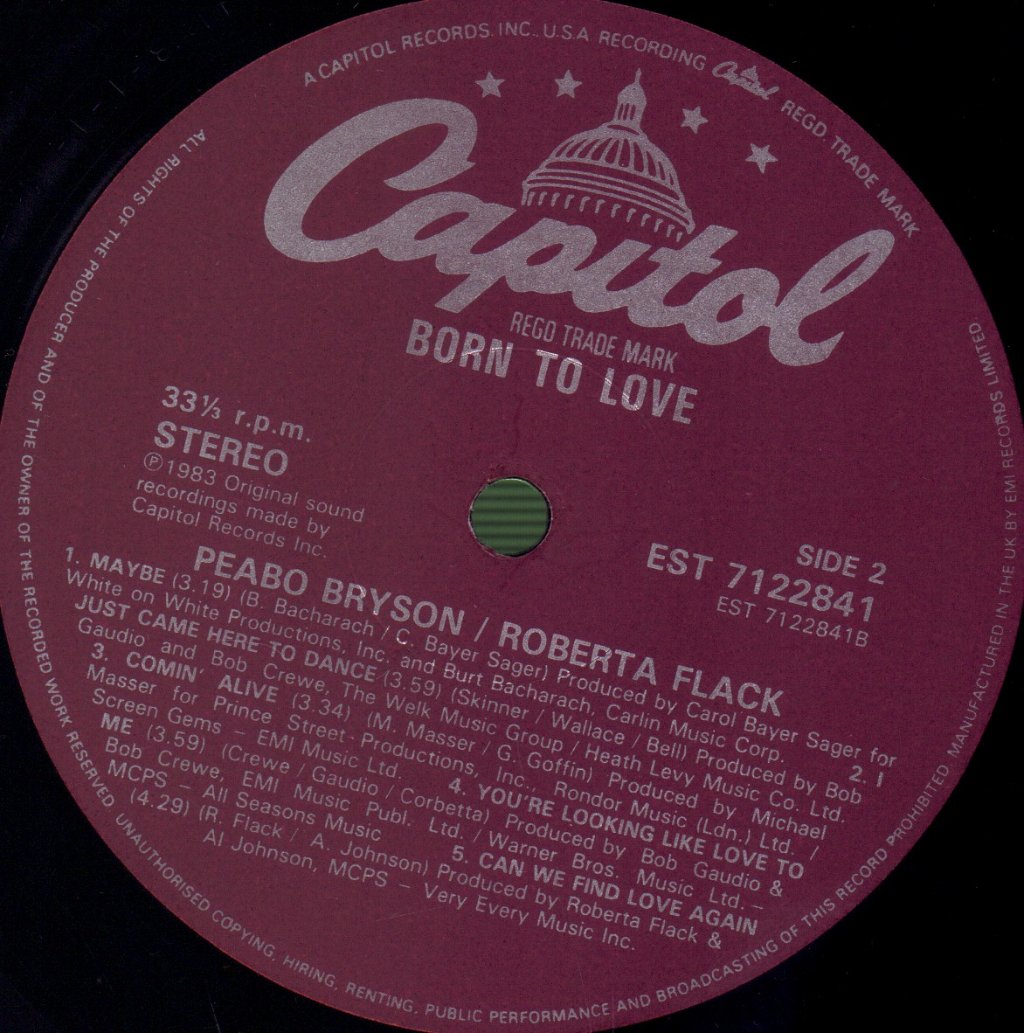 Peabo Bryson And Roberta Flack - Born To Love - Lp