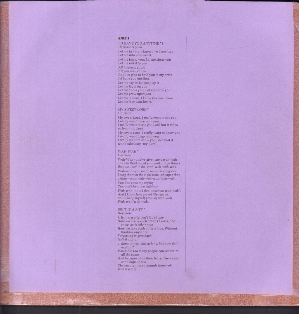 George Harrison - All Things Must Pass - Triple Lp