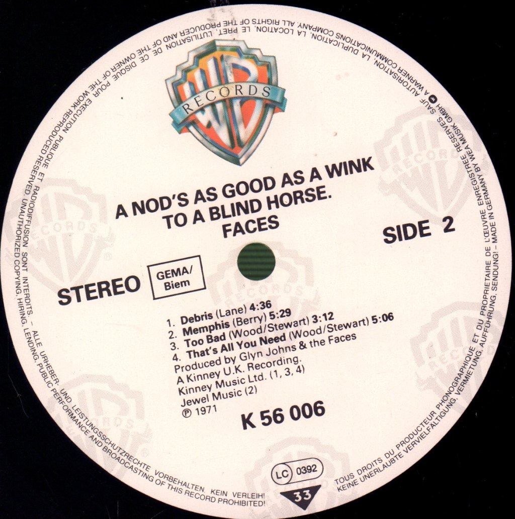 Faces - A Nod's As Good As A Wink - Lp
