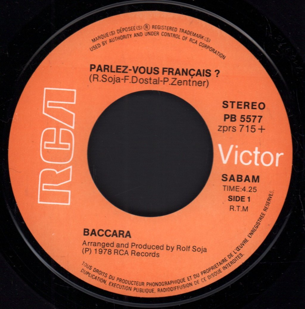 Baccara - Parlez-vous Français? - 7 Inch
