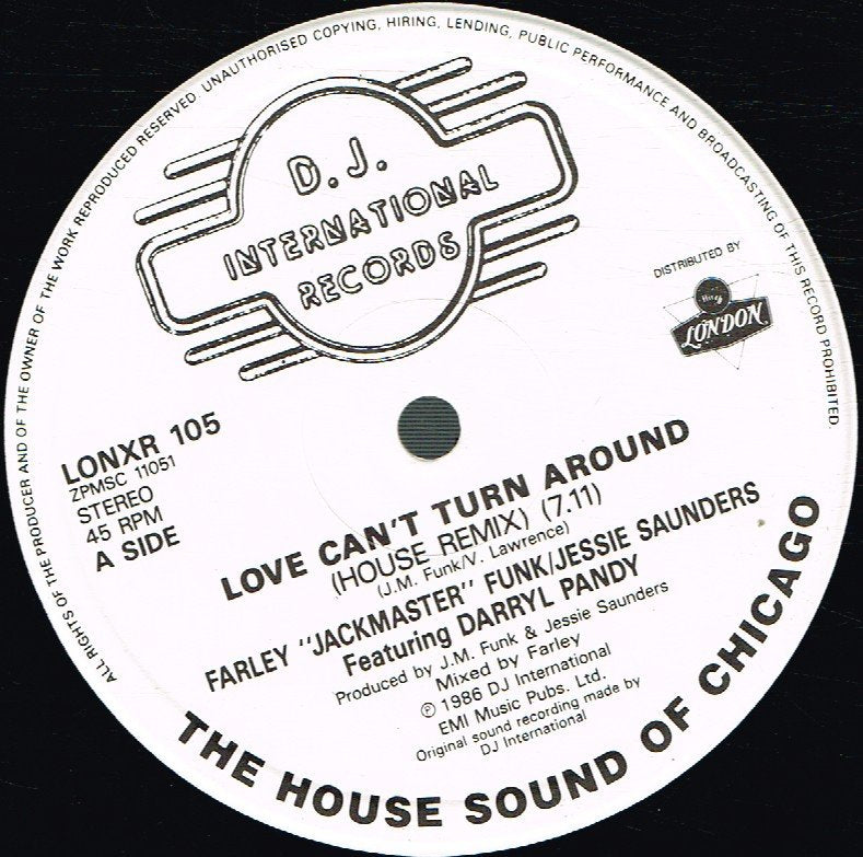 Farley Jackmaster Funk featuring Darryl Pandy - Love Can't Turn Around - 12 Inch