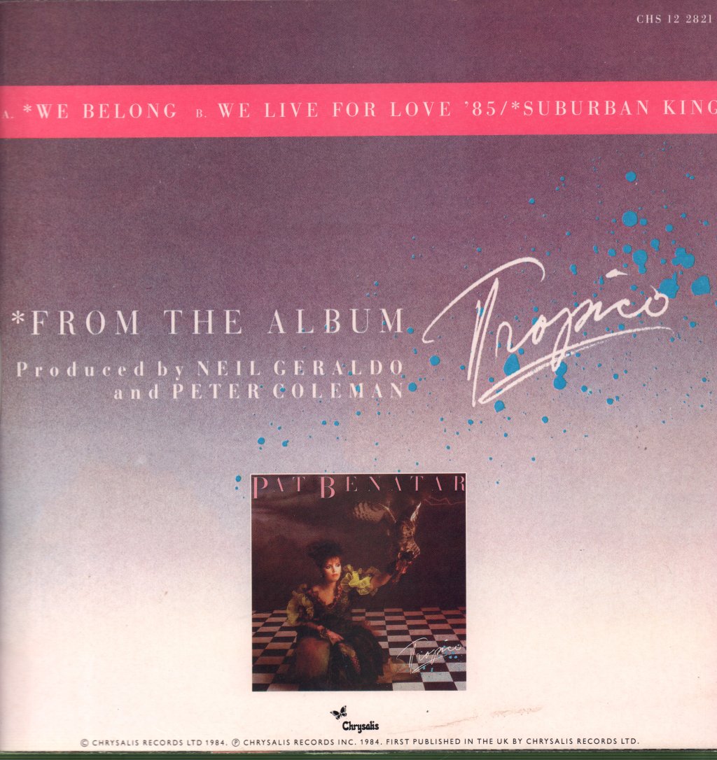 Pat Benatar - We Belong - 12 Inch