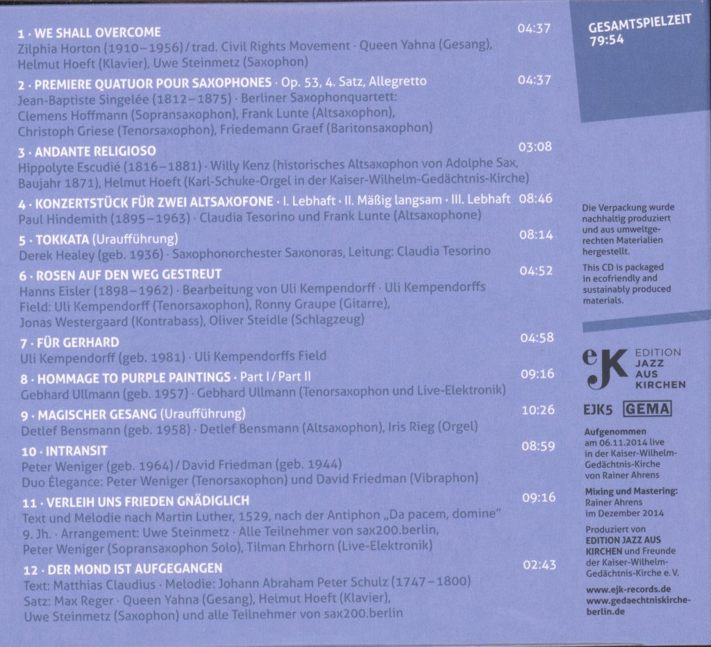 Various Artists - Sax 200. Berlin - Cd