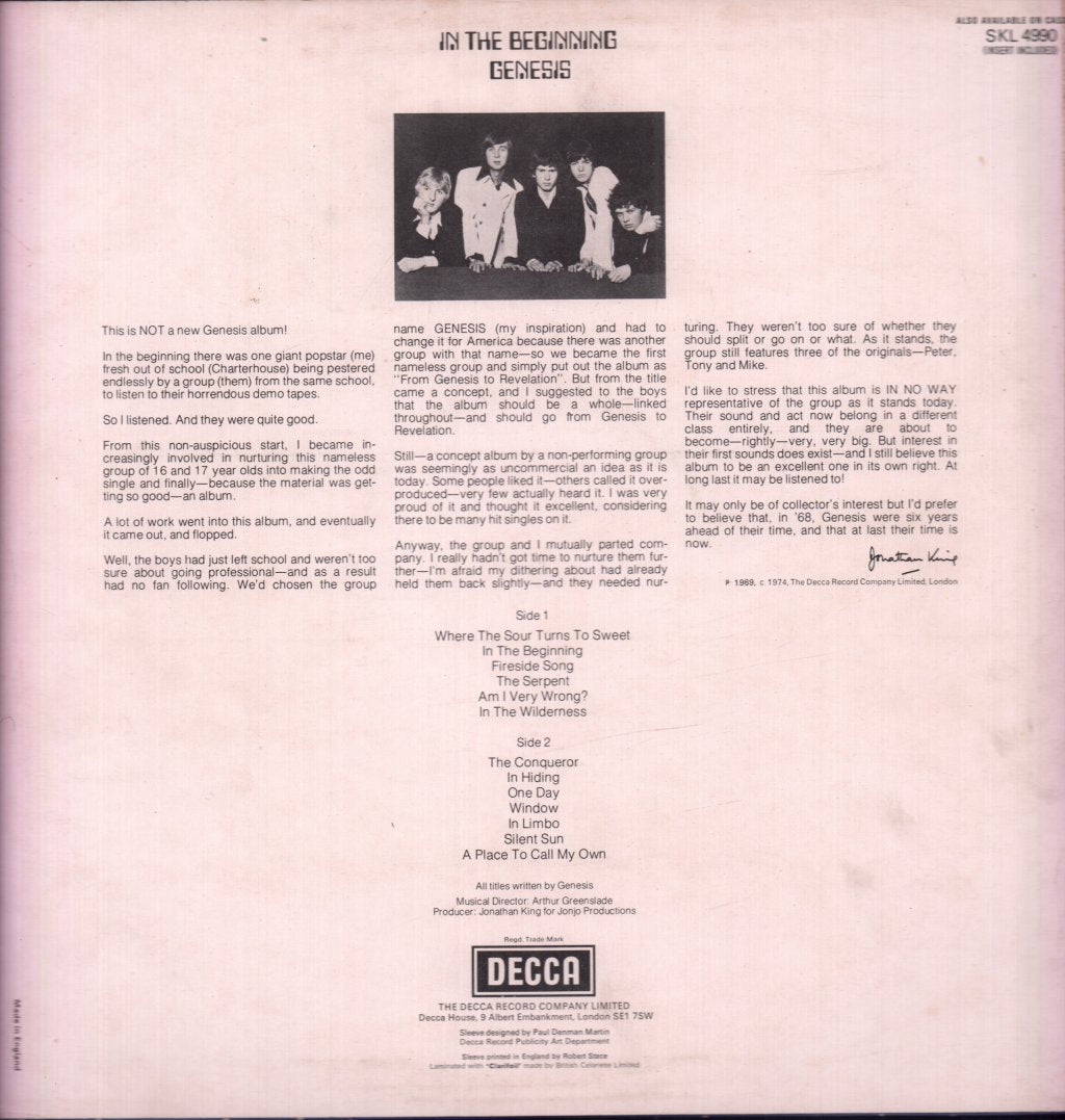Genesis - In The Beginning - Lp