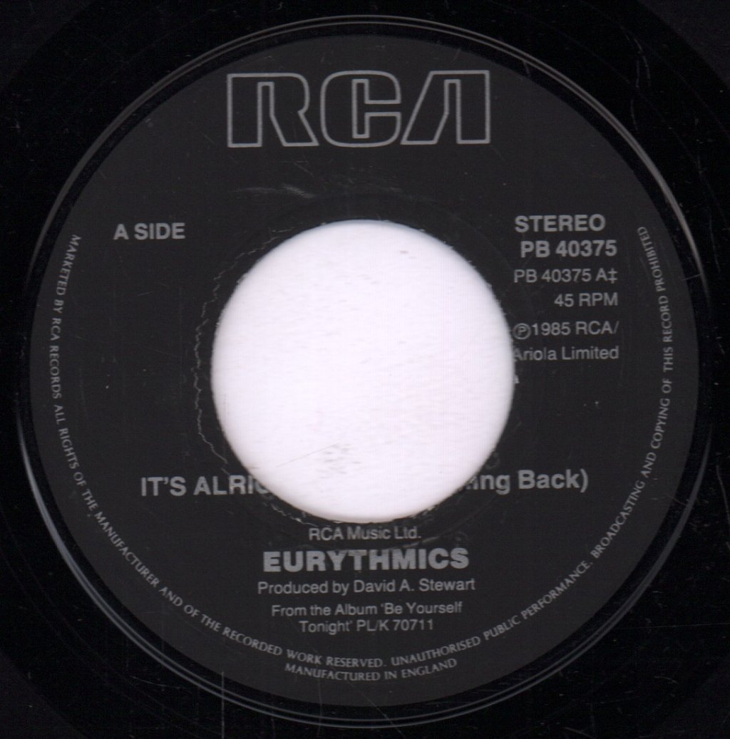 Eurythmics - It's Alright - 7 Inch