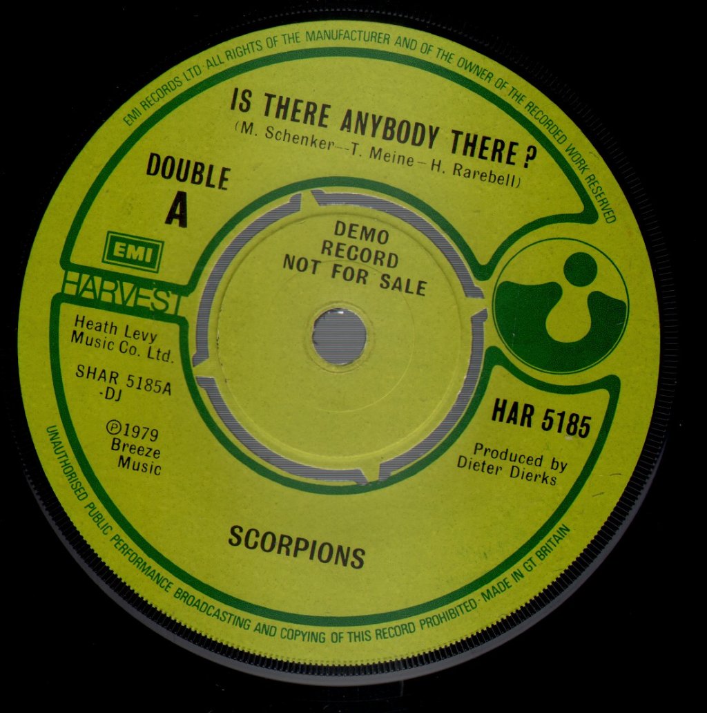 Scorpions - Is There Anybody There? / Another Piece Of Meat - 7 Inch