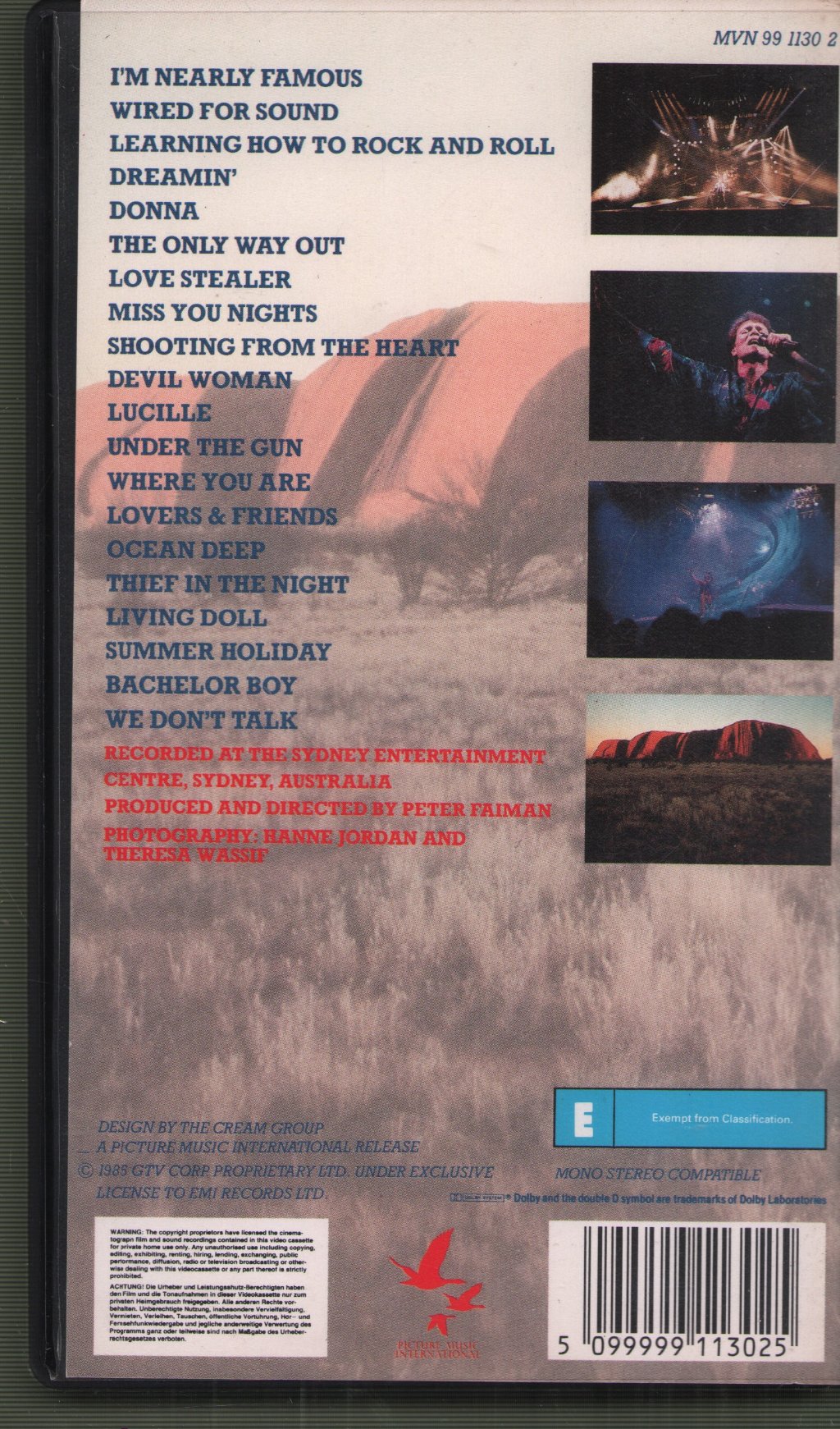 Cliff Richard - Rock In Australia - Video