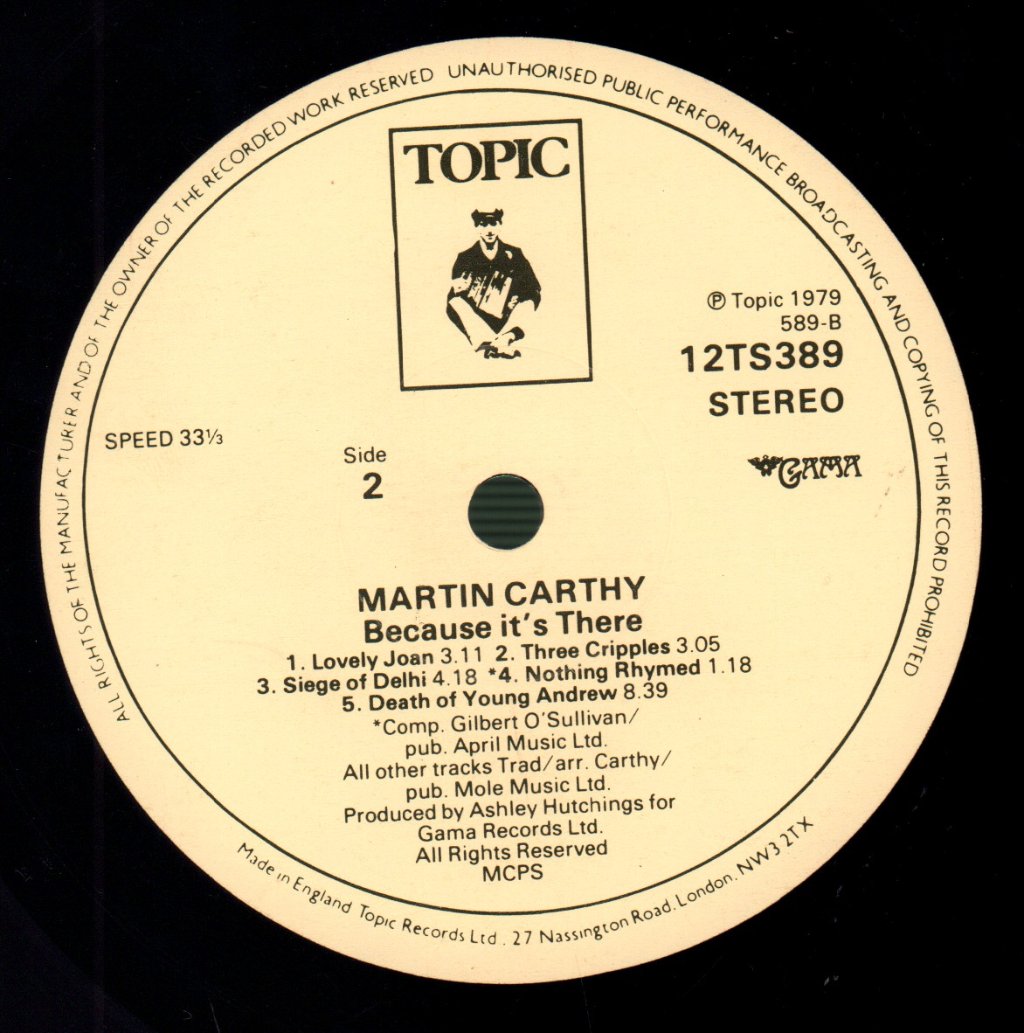 Martin Carthy - Because It's There - Lp