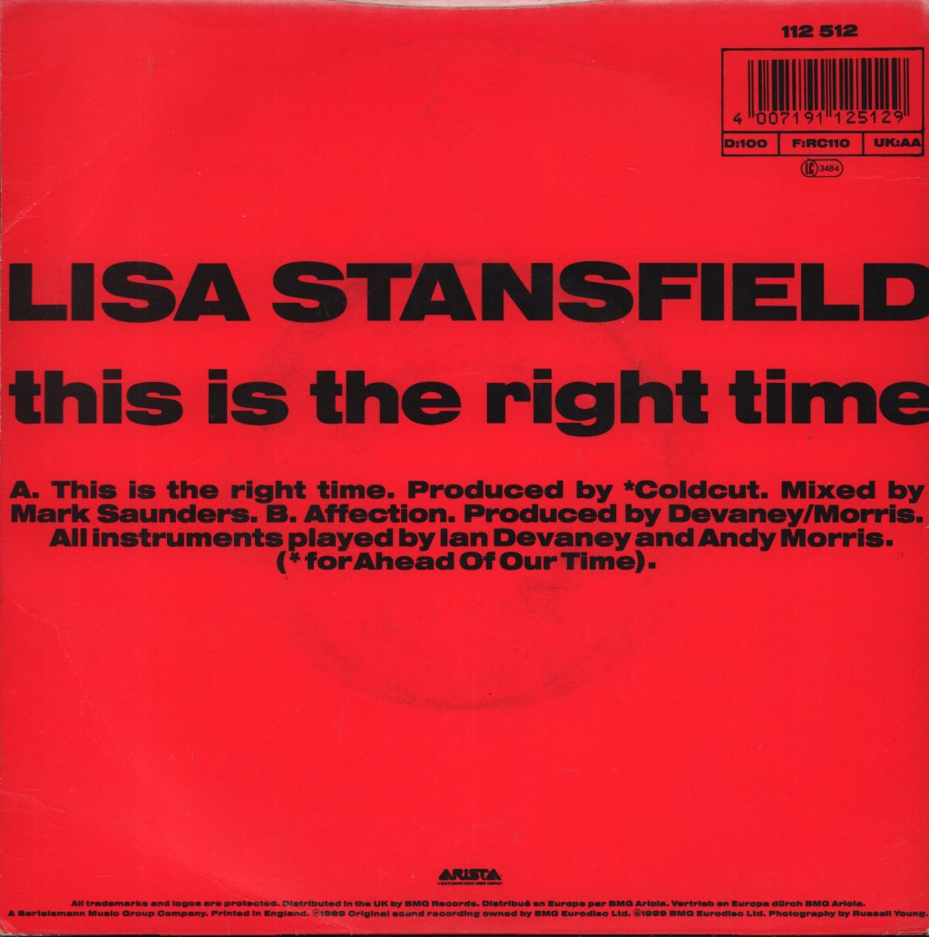Lisa Stansfield - This Is The Right Time - 7 Inch