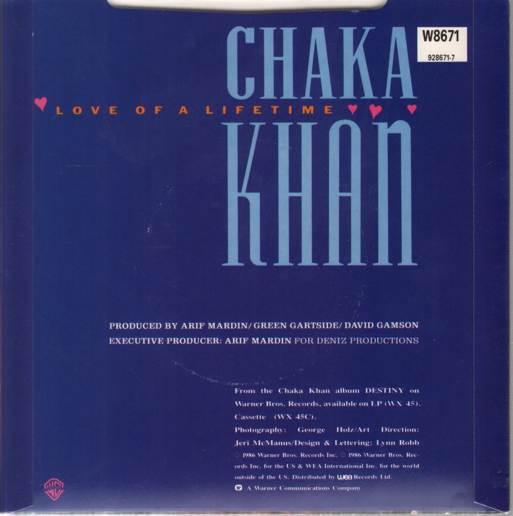 Chaka Khan - Love Of A Lifetime - 7 Inch