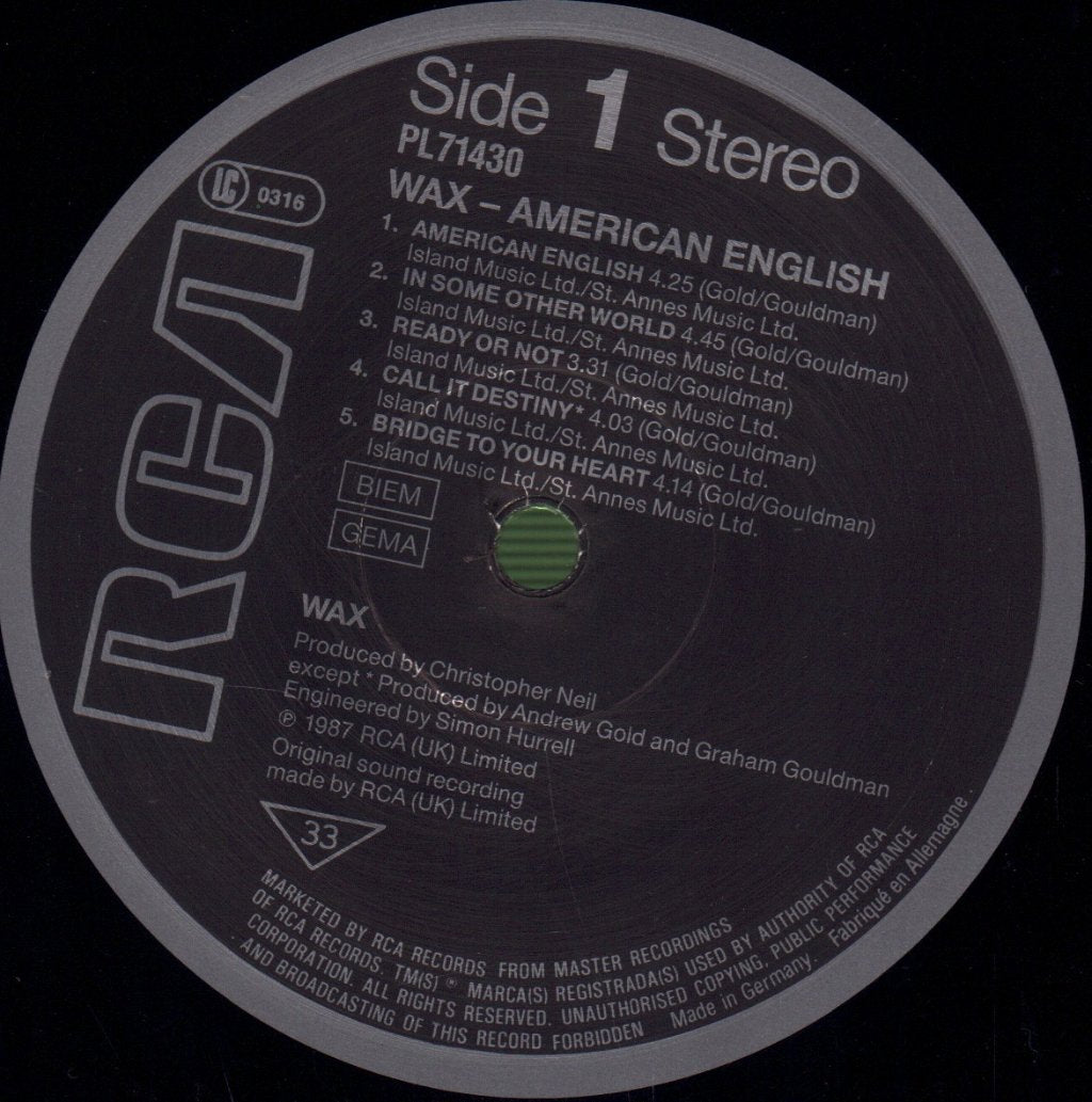 Wax - American English - Lp