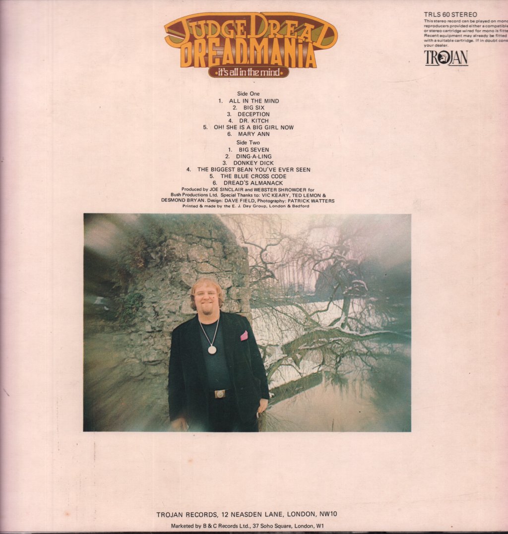 Judge Dread - Dreadmania It's All In The Mind - Lp