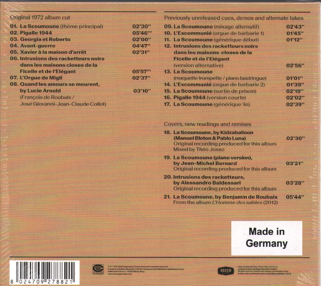 Francois De Roubaix - La Scoumoune (Expanded Original Soundtrack) - Cd