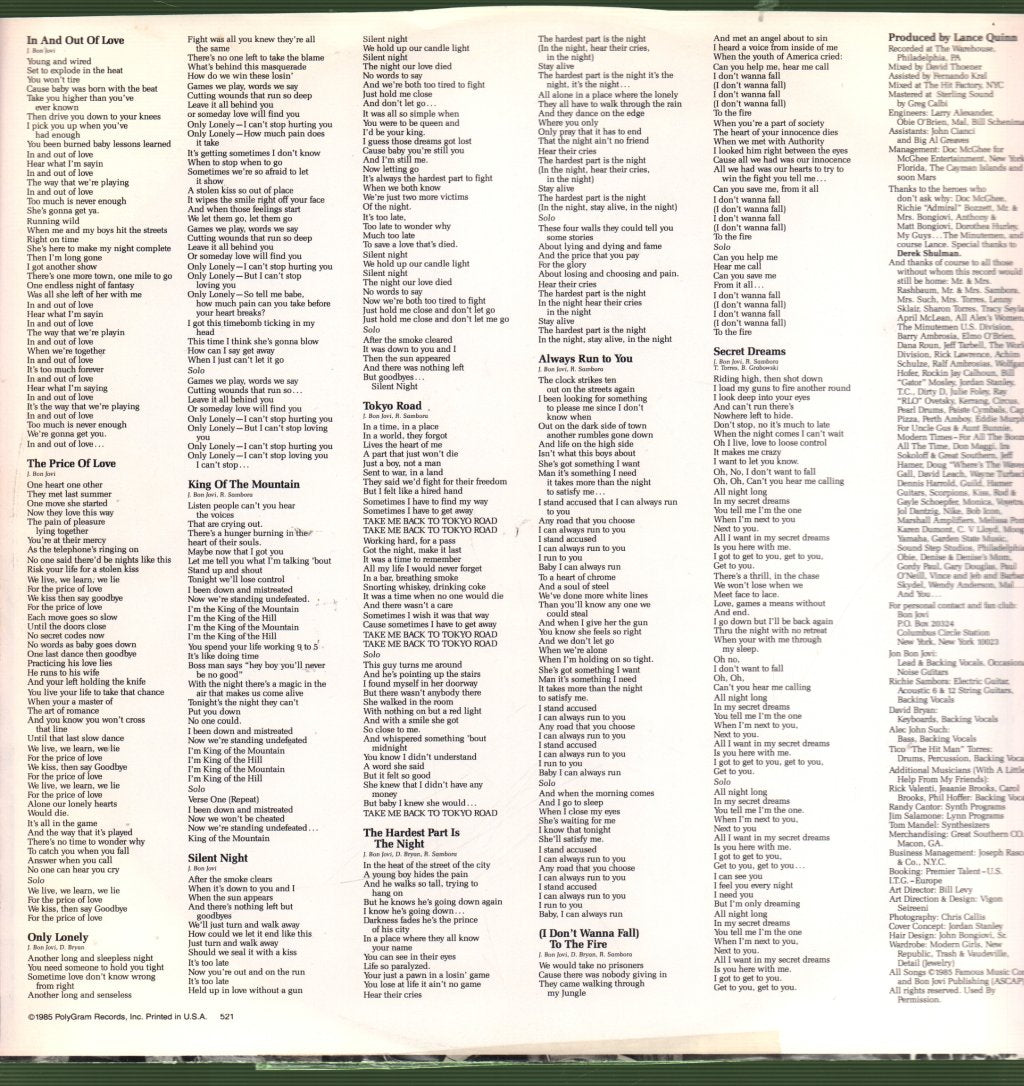 Bon Jovi - 7800° Fahrenheit - Lp