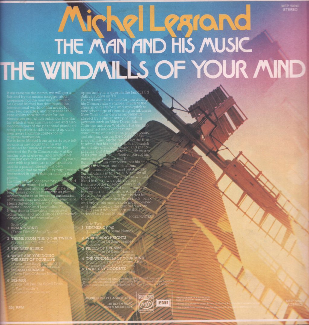 Michel Legrand - Windmills Of Your Mind - Lp